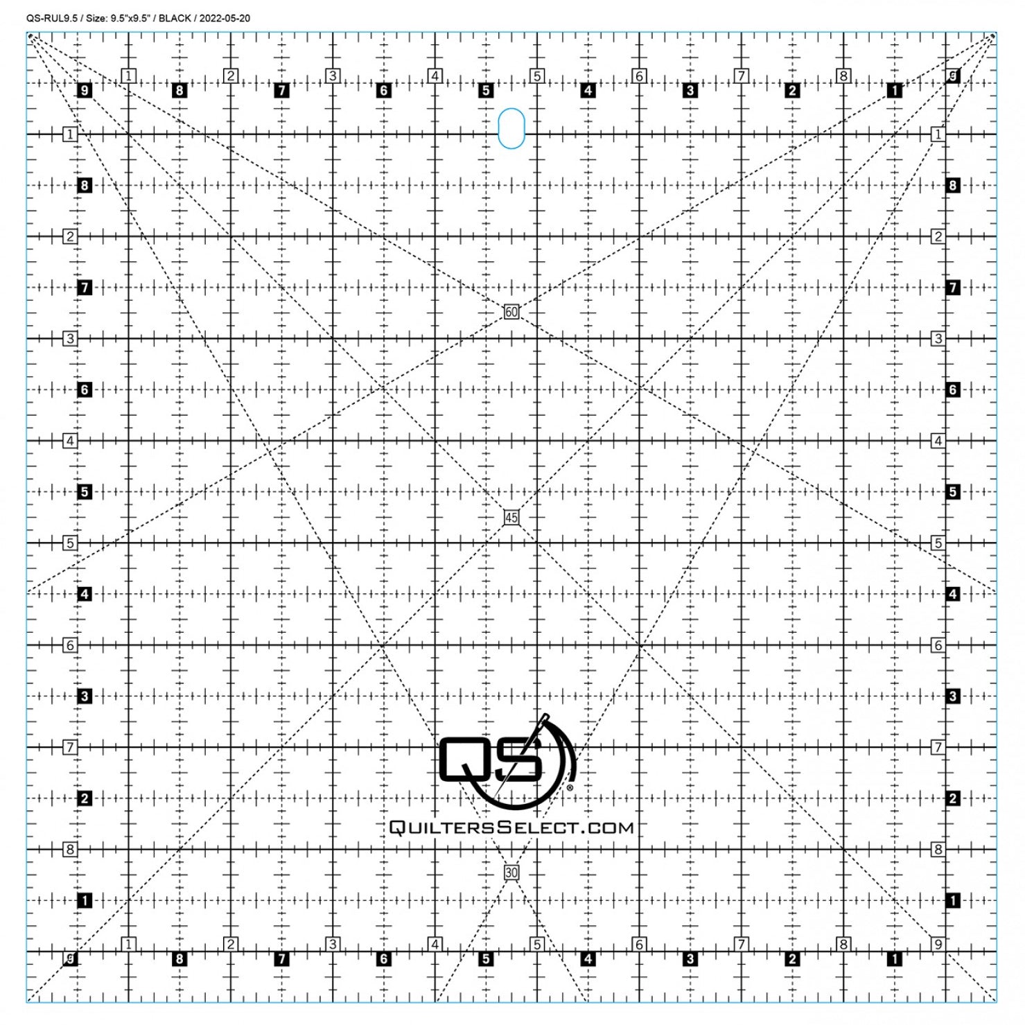 QUILTER'S Select - Quilting Ruler 9-1/2in x 9-1/2in