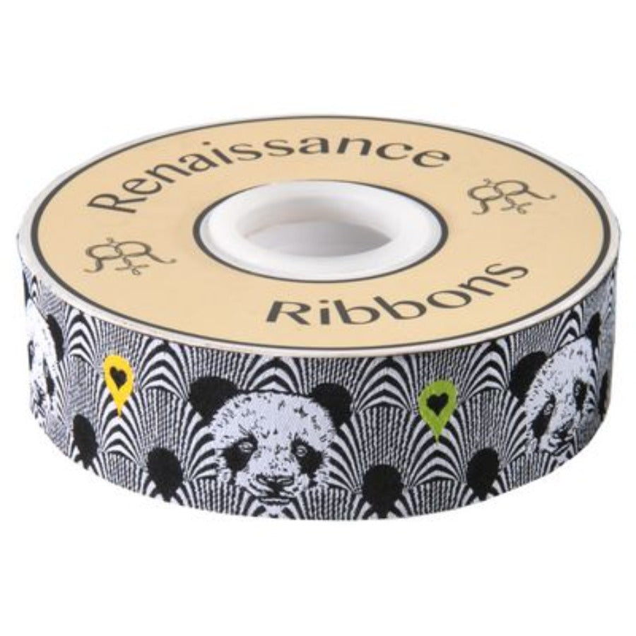 RENAISSANCE RIBBONS - Tula Pink Linework - Panda Lovers 1-1/2 in