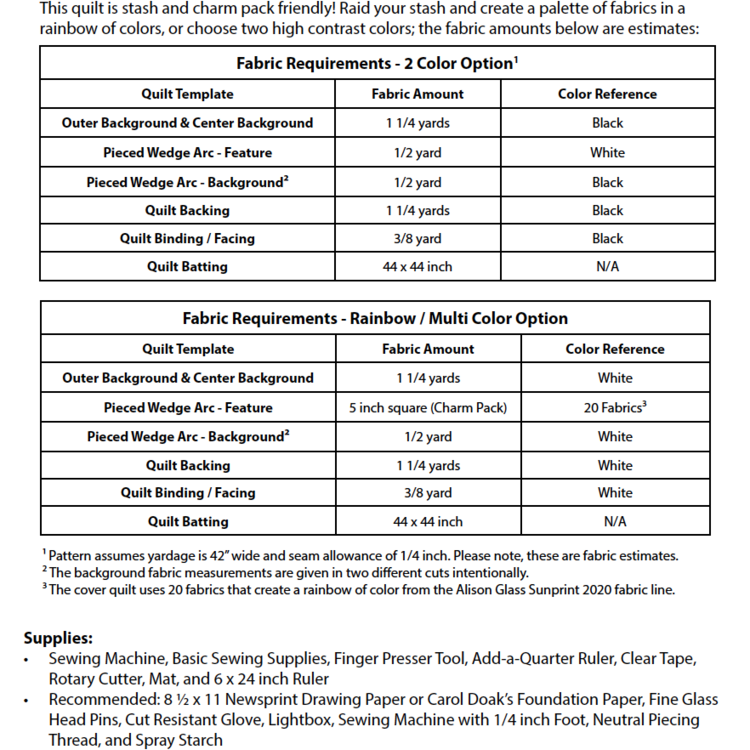 COTTON & BOURBON - Rainbow Radial Quilt Pattern