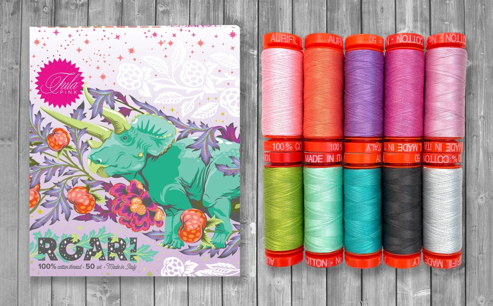 AURIFIL - TULA PINK - ROAR , 50WT THREAD COLLECTION