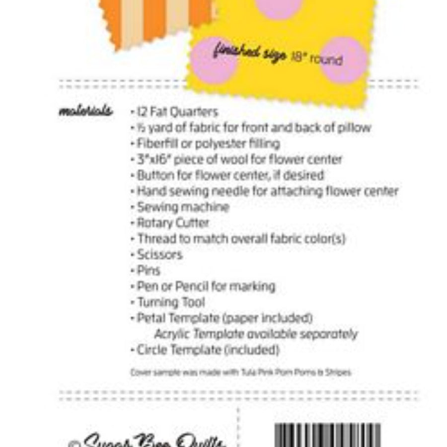 Sugar Bee Quilts -  Petal Pop Zinnia Pillow Pattern