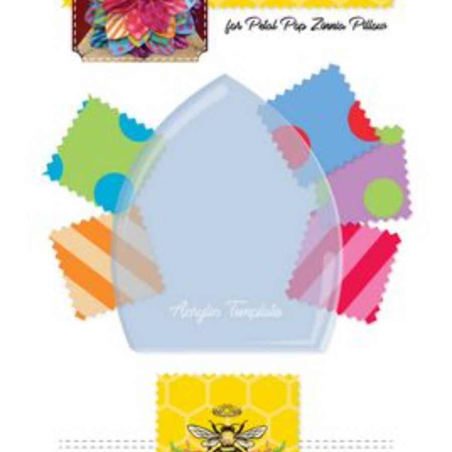 Sugar Bee Quilts - Petal Template for Petal Pop Zinnia Pillow
