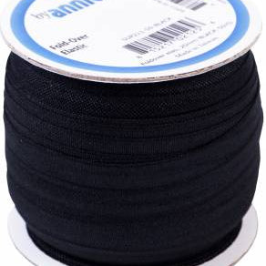 ByAnnie Fold-over Elastic 3/4in x 50yd, Black
