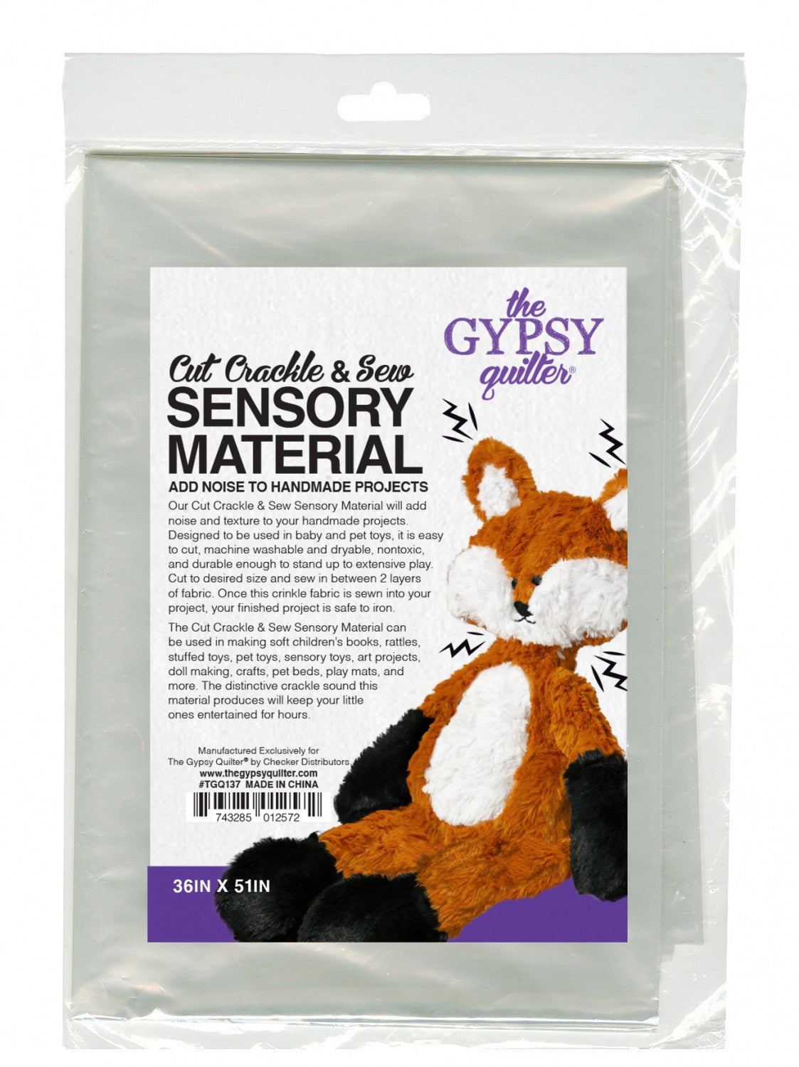 THE GYPSY QUILTER  -  Cut Crackle and Sew Sensory Material