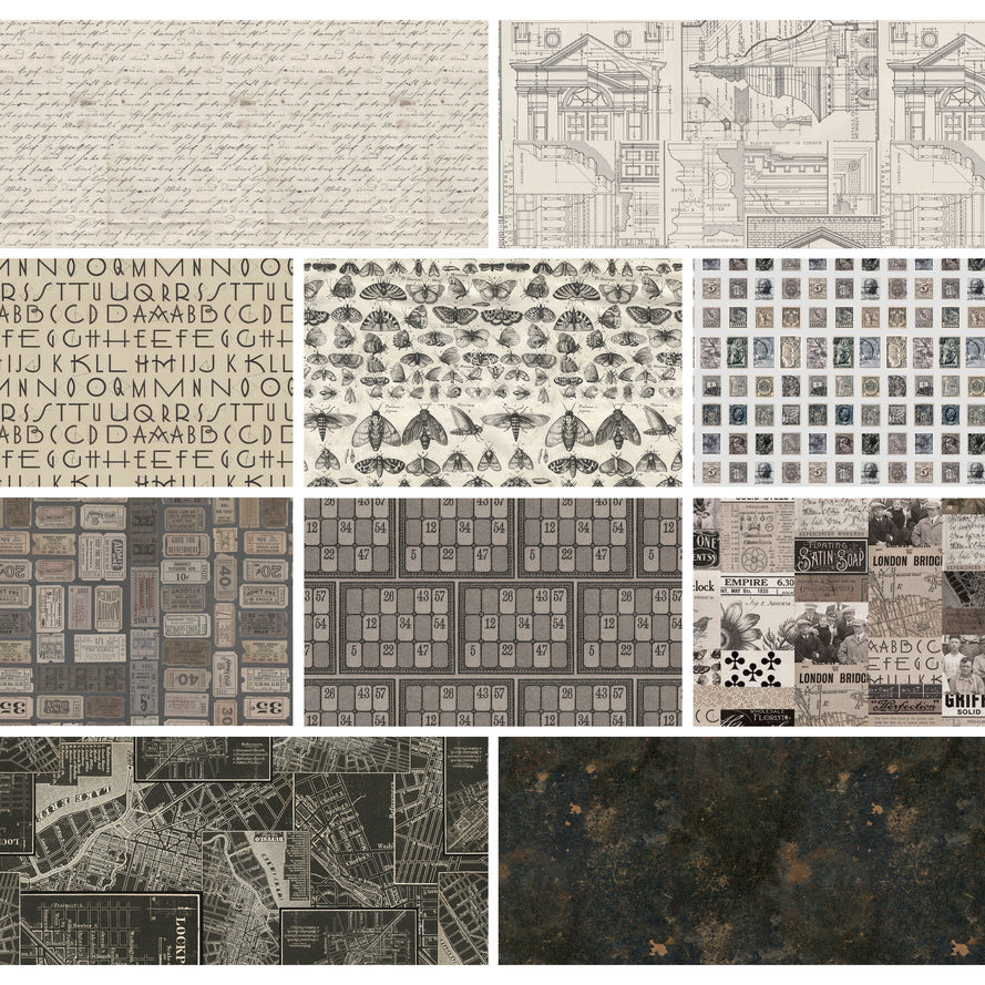 Tim Holtz - Palette Charcoal - Pre-cut Bundles FB4FQTH.CHARCOAL