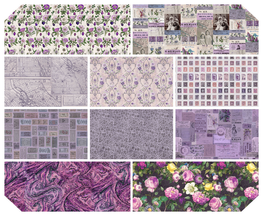 Tim Holtz - Palette Purple - Pre-cut Bundles FB4FQTH.PURPLE FAT QUARTER
