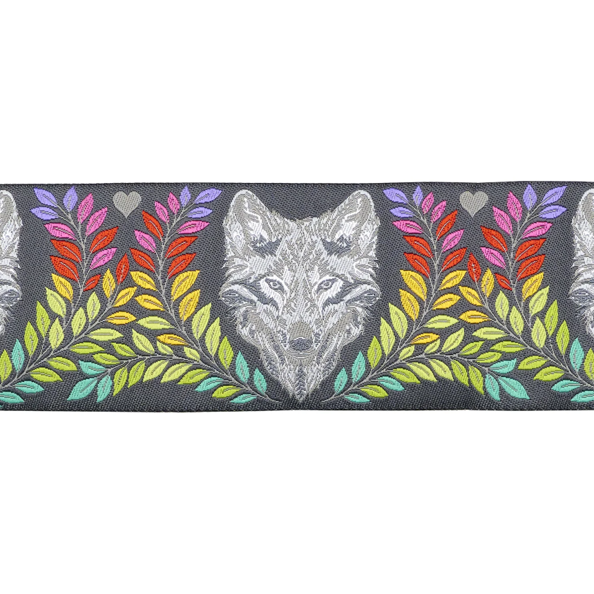 RENAISSANCE RIBBONS - Tula Pink - Graywork, Wolf of Pink Street 2" WIDE