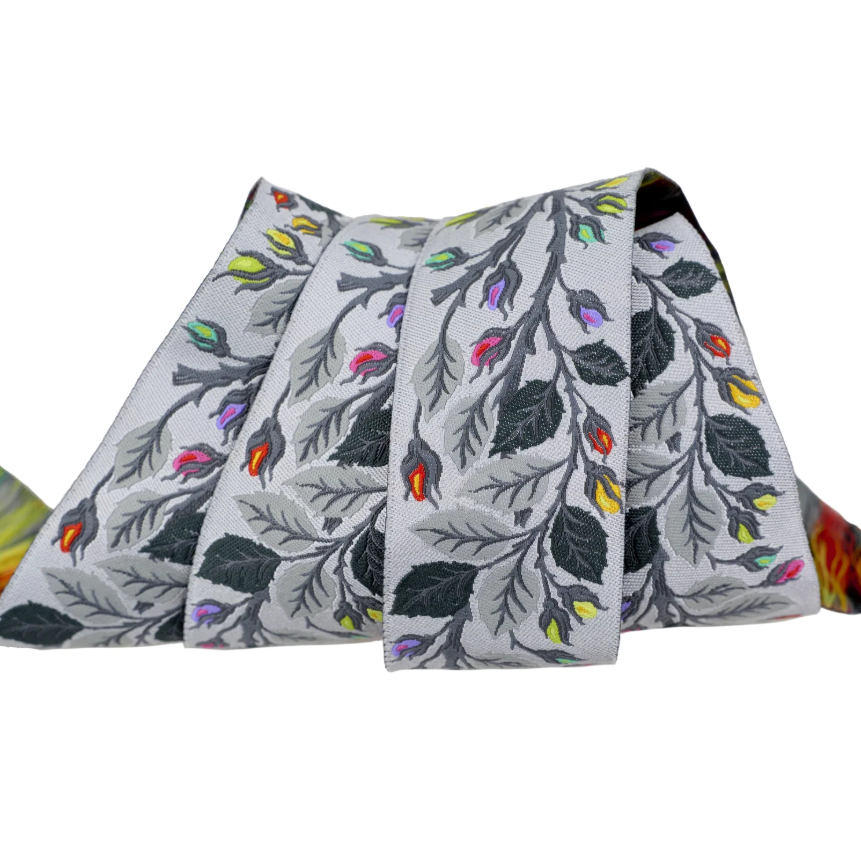 RENAISSANCE RIBBONS - Tula Pink - Graywork, Beautymark in Fog 1-1/2" WIDE