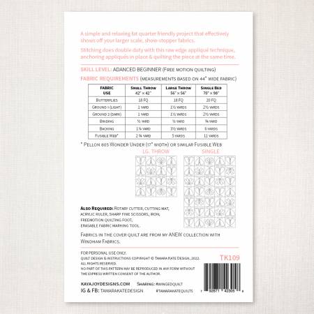 TAMARA KATE - Winged Quilt Pattern