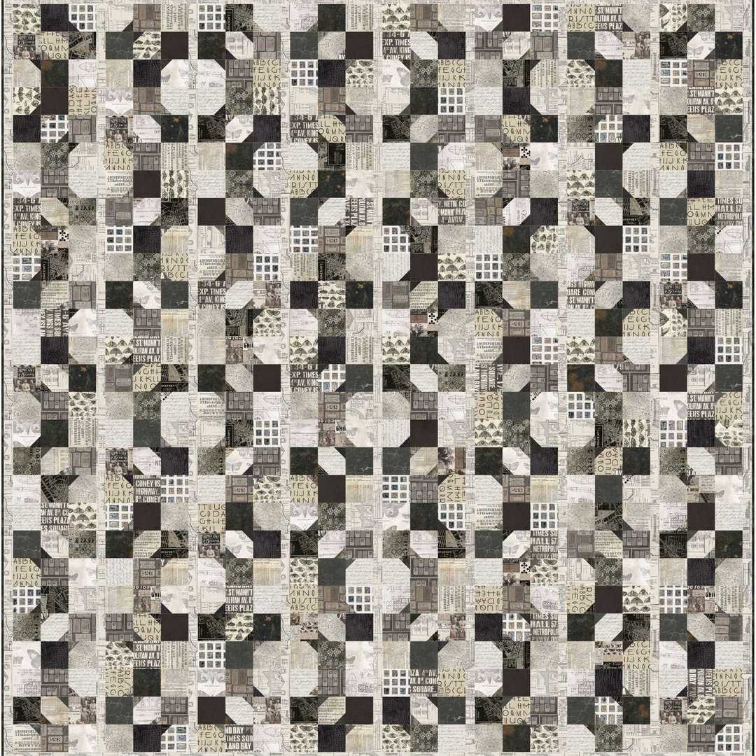 Tim Holtz - Palette Charcoal - Tied Quilt Kit