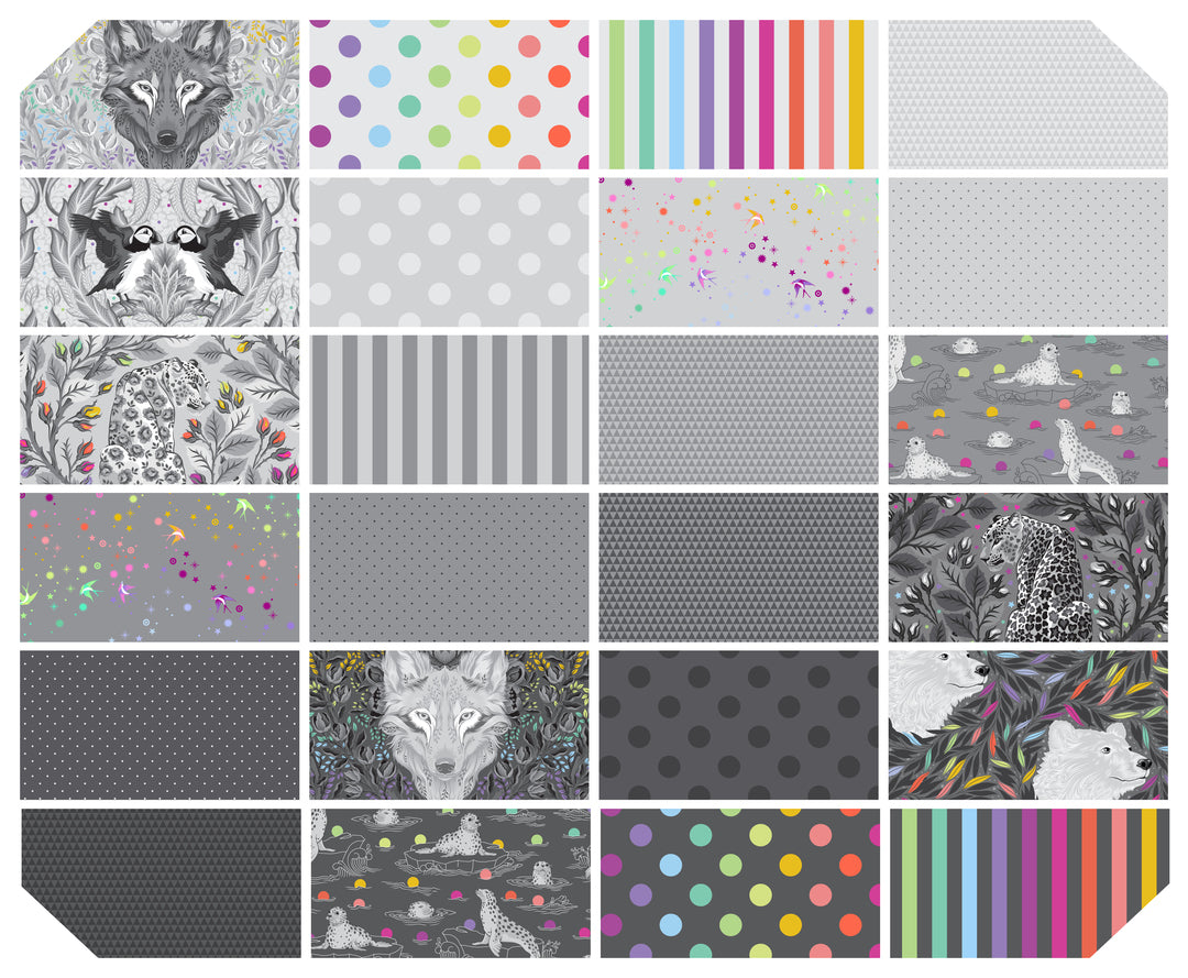 TULA PINK - Graywork - Graywork and True Colors, Pre-cut Bundle FB4FQTP.GRAYWORK