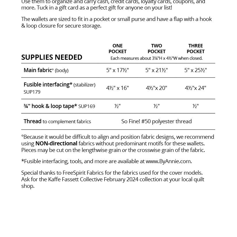 BYANNIE - SEW SIMPLE WALLET PATTERN