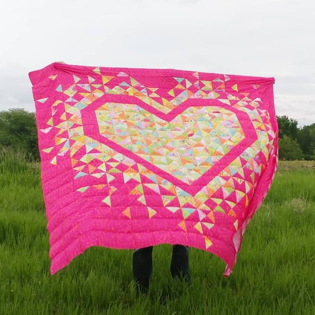 SLICE OF PI - EXPLODING HEART QUILT PATTERN - Artistic Quilts with Color