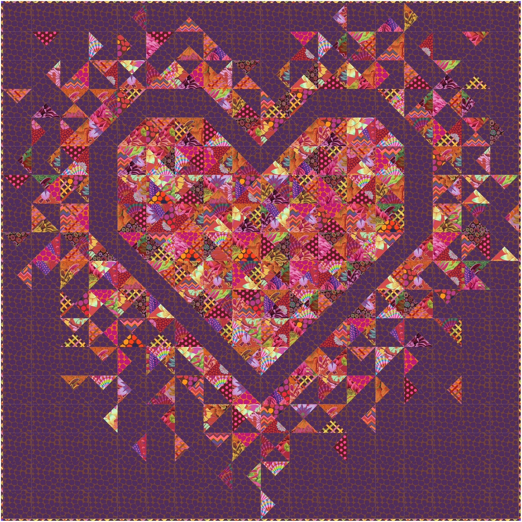 SLICE OF PI - EXPLODING HEART QUILT PATTERN - Artistic Quilts with Color