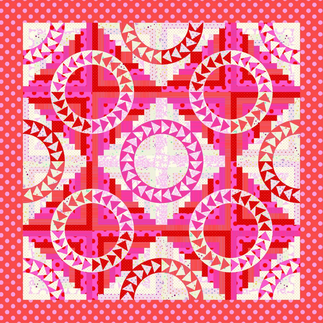 TULA PINK - TINY BEASTS & COLORS - THE BEACH HOUSE QUILT KIT - Artistic Quilts with Color
