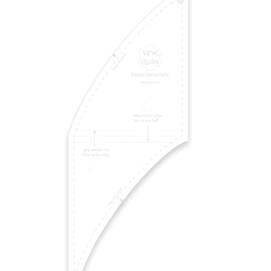 VICTORIA FINDLAY - SMOOTH TURNS PATTERN AND BLADE ACRYLIC TEMPLATE - Artistic Quilts with Color