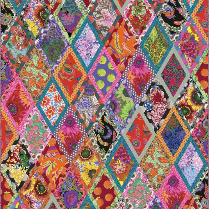 KAFFE FASSETT COLLECTIVE - QUILTS IN BURANO - BORDERED DIAMONDS QUILT KIT - Artistic Quilts with Color