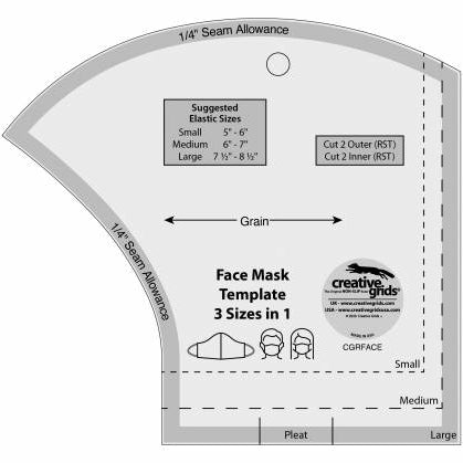 CREATIVE GRIDS FACE MASK TEMPLATE 3 SIZES IN 1