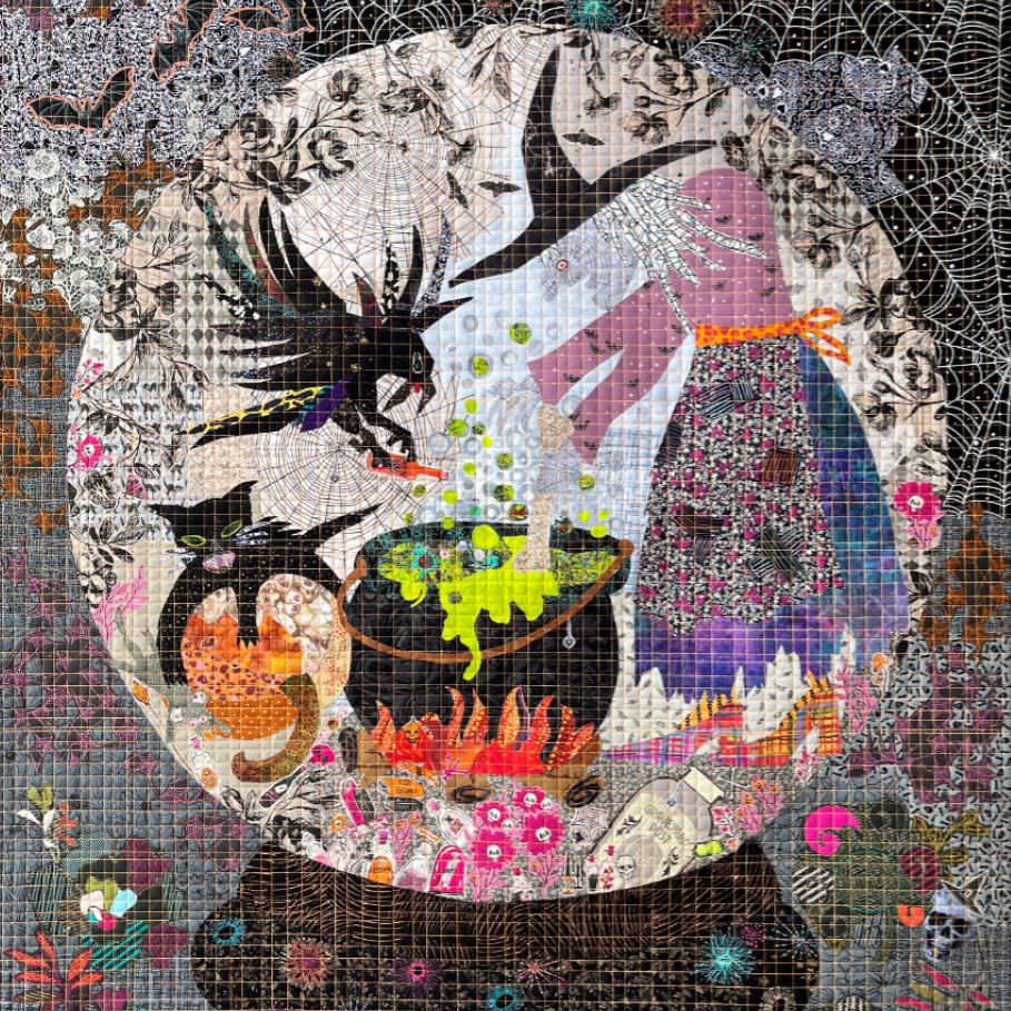 LAURA HEINE - CRYSTAL BALL COLLAGE Pattern SHIPPING NOVEMBER 2022 - Artistic Quilts with Color