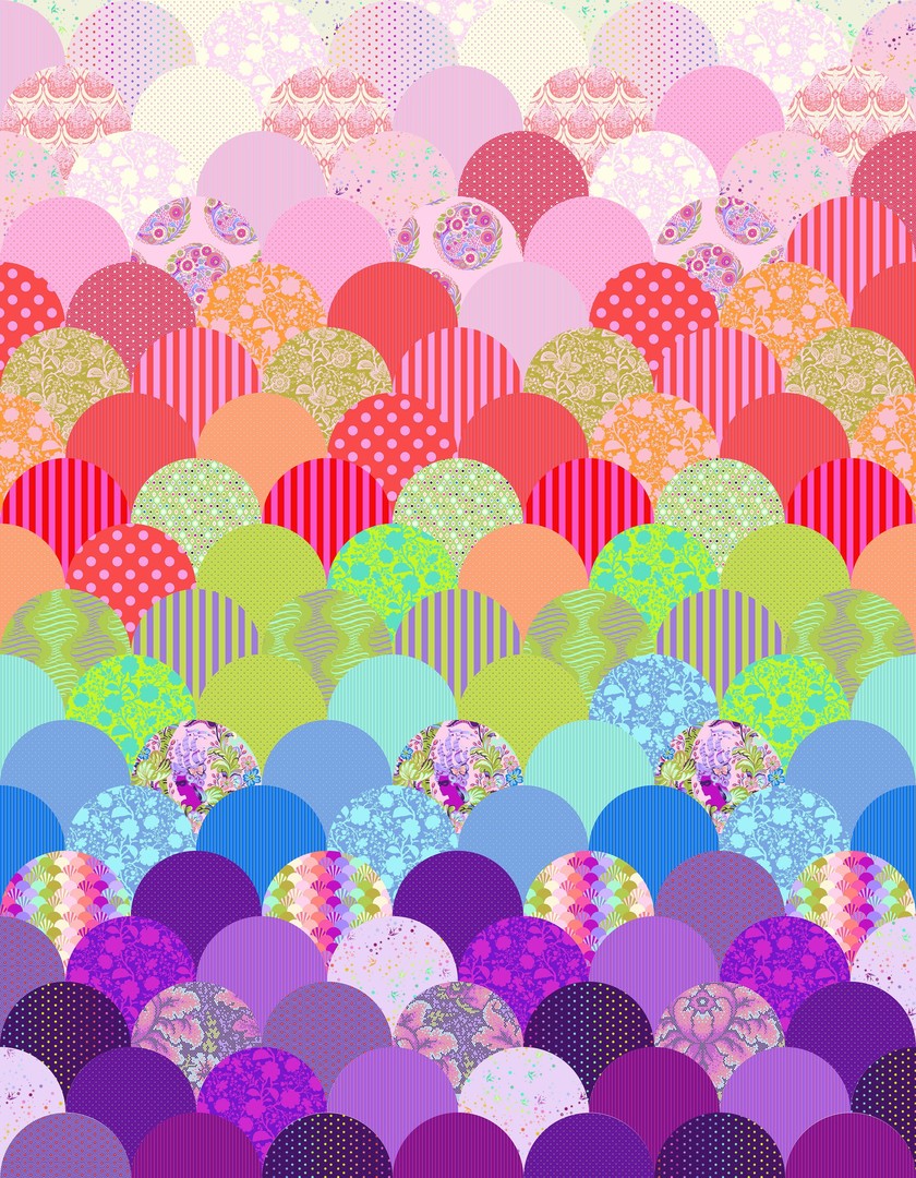 TULA PINK - PARISVILLE & TRUE COLORS - Glam Clam by Latifah Saafir Quilt Kit - Artistic Quilts with Color