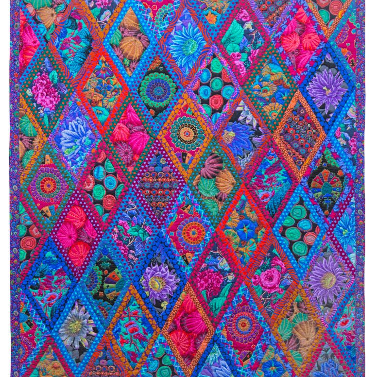 KAFFE FASSETT COLLECTIVE - QUILTS IN BURANO - MIDNIGHT DIAMONDS QUILT KIT - Artistic Quilts with Color