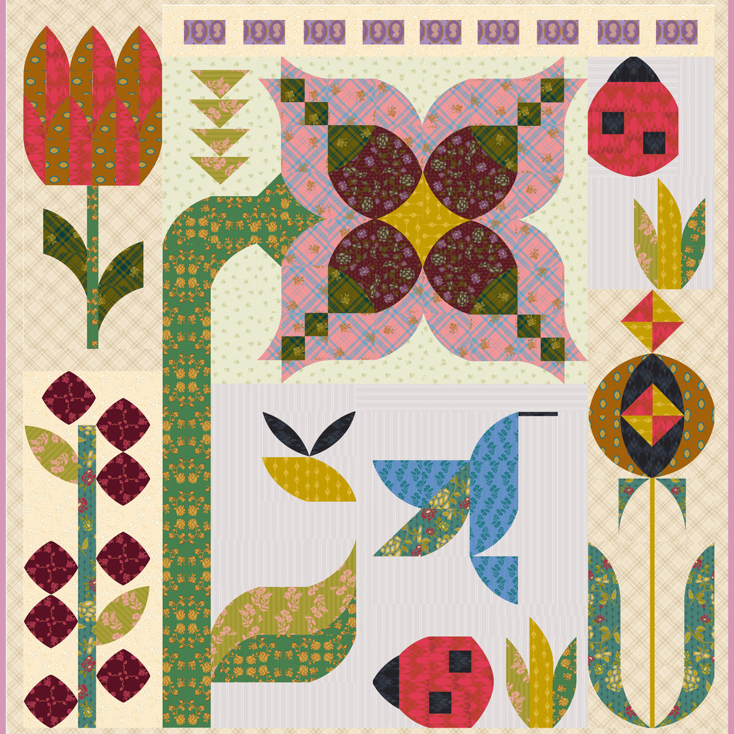 SEW KIND OF WONDERFUL - Floral Felicity Quilt Along July 2023 - June 2024 - Artistic Quilts with Color