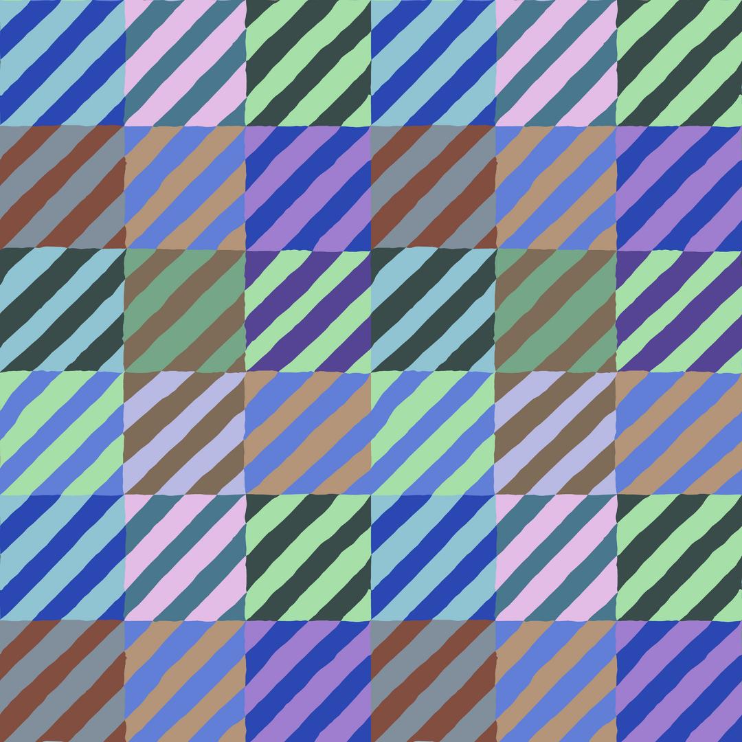 KAFFE FASSETT - KFC FEBRUARY 2022 - Regimental Ties, Blue - Artistic Quilts with Color