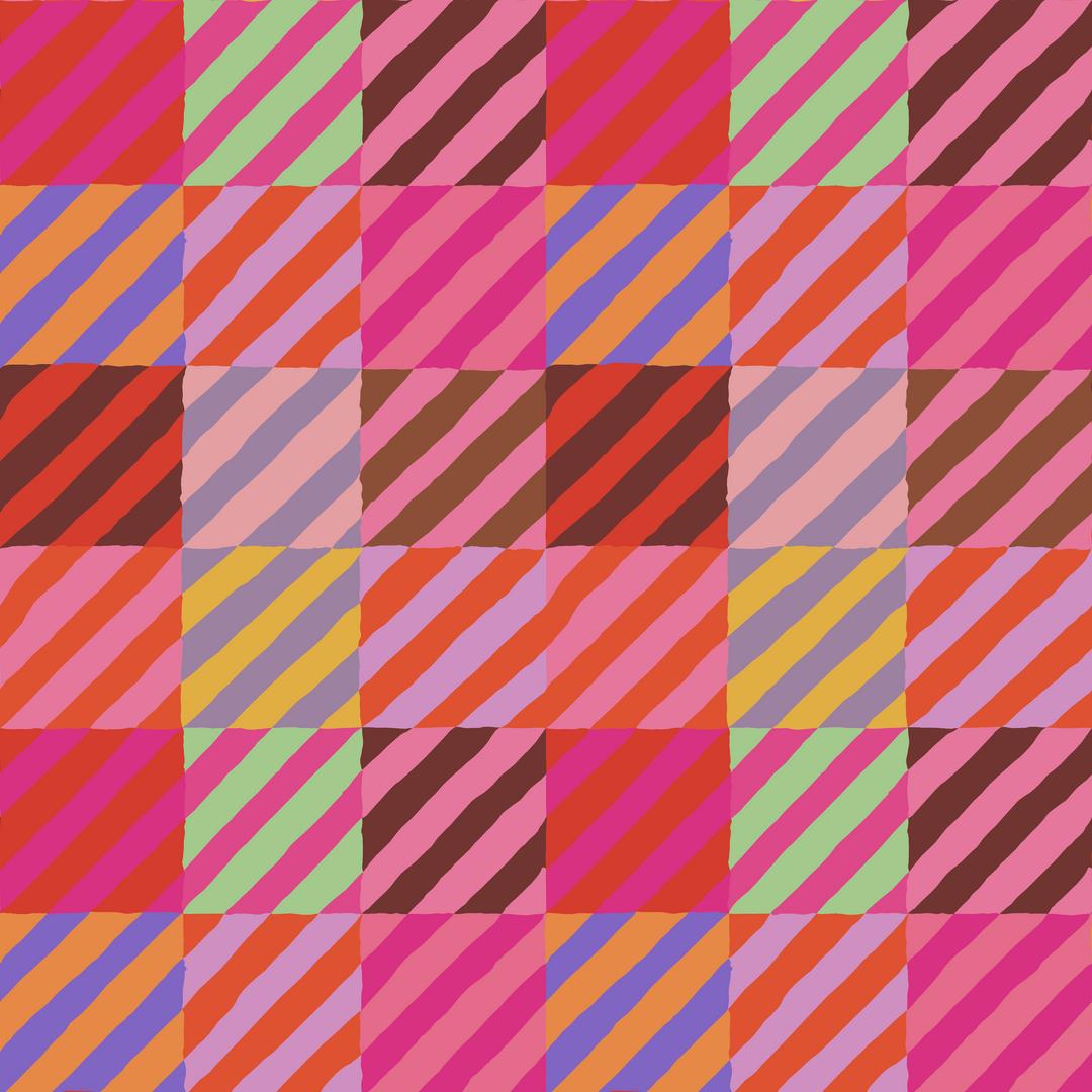 KAFFE FASSETT - KFC FEBRUARY 2022 - Regimental Ties, Red - Artistic Quilts with Color