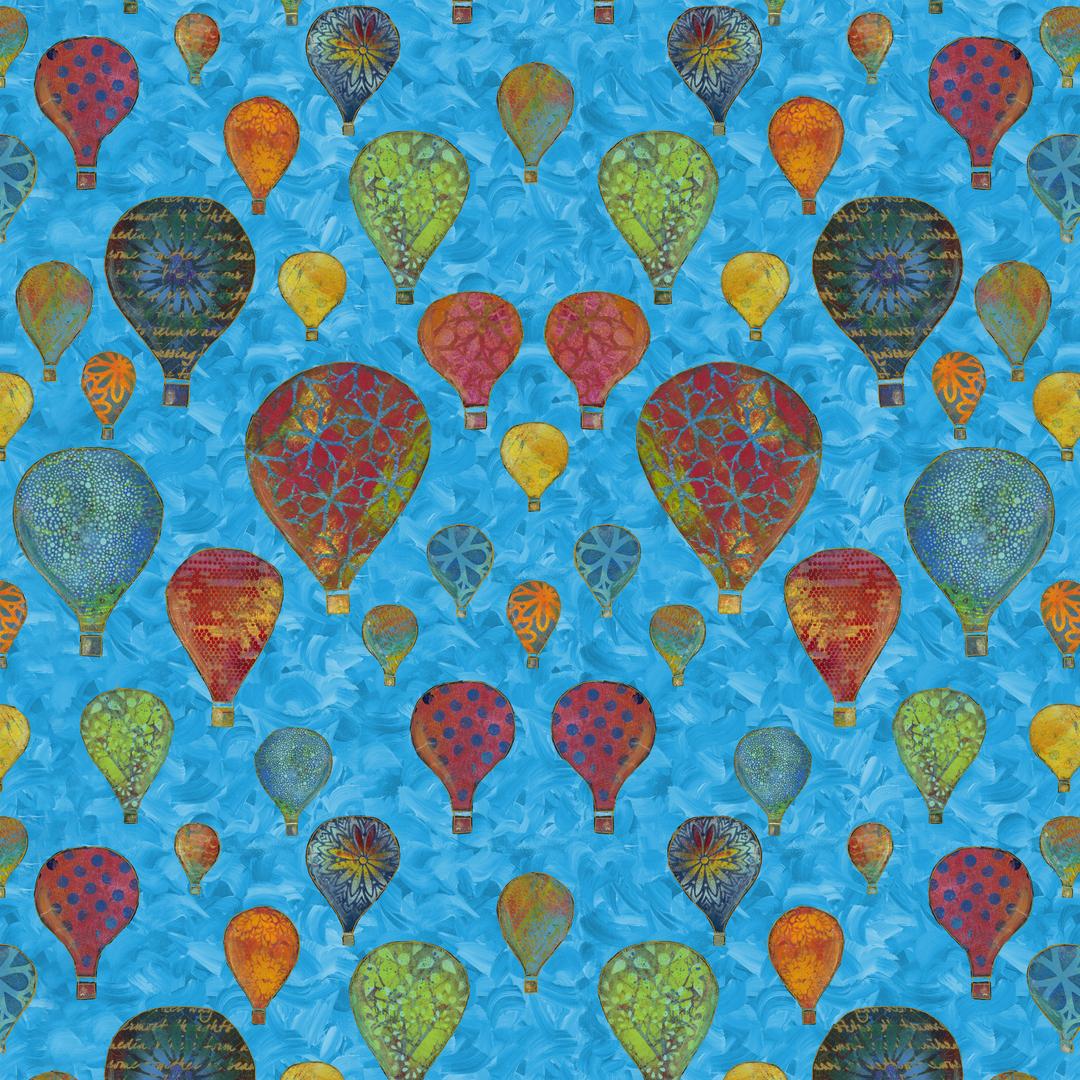 SUE PENN - UP, UP & AWAY - Up Up & Away, Blue - Artistic Quilts with Color