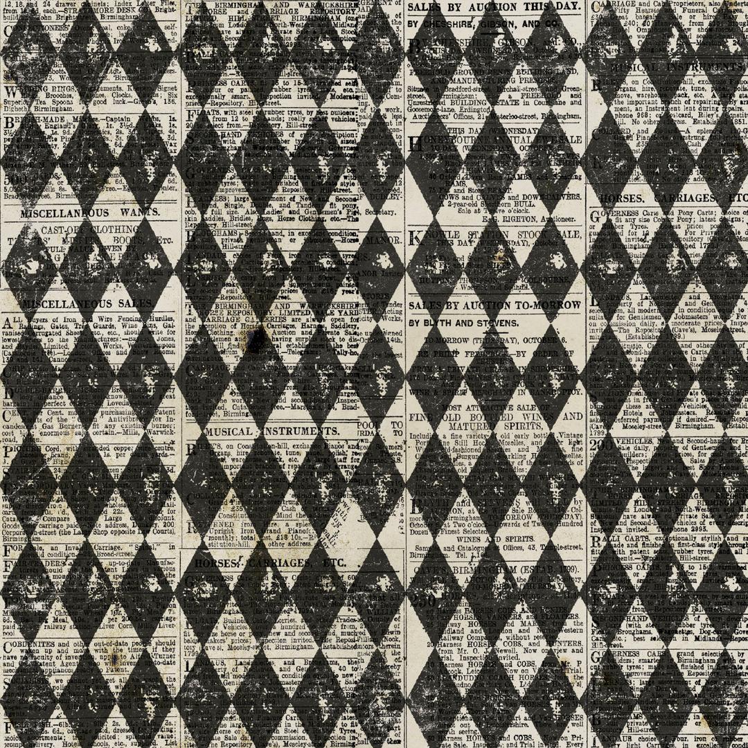 Tim Holtz - FRIGHTFUL - Harlequin, Black