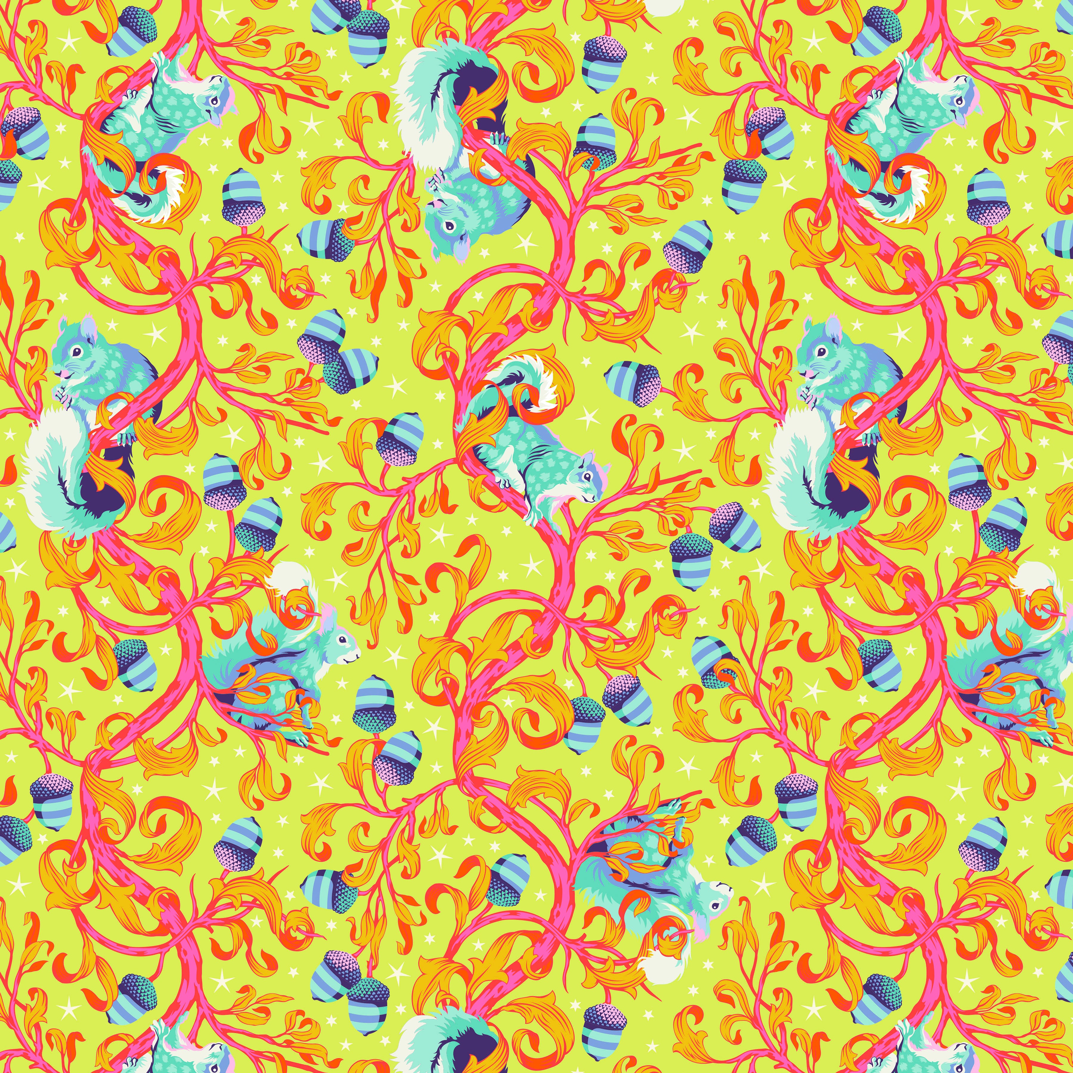 TULA PINK - TINY BEASTS - Oh Nuts, Glow - Artistic Quilts with Color