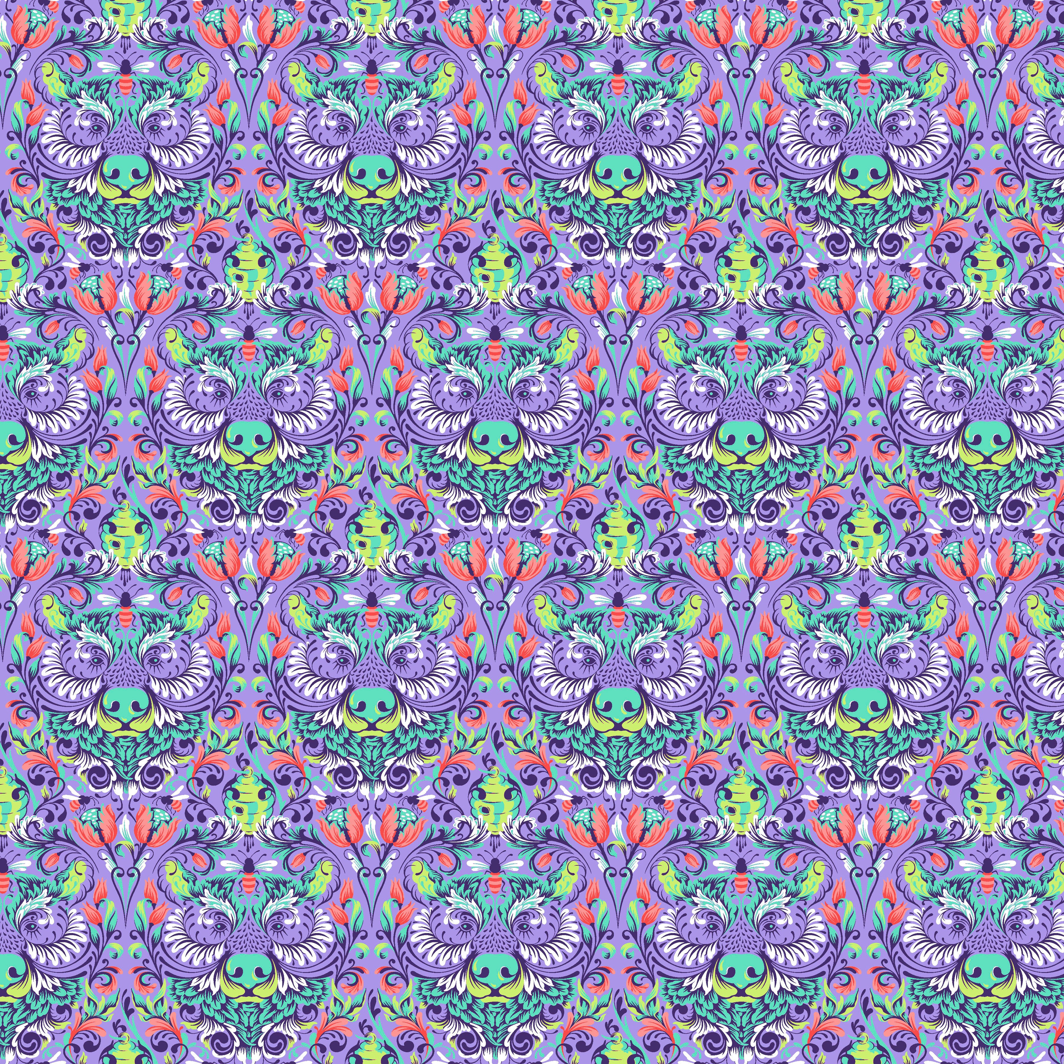 TULA PINK - TINY BEASTS - Bear With Me, Glimmer - Artistic Quilts with Color