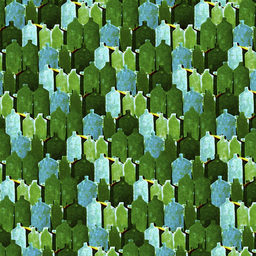 WILLIAM REUE - LOG TAVERN ROAD, Small Model Home, Viridian - Artistic Quilts with Color