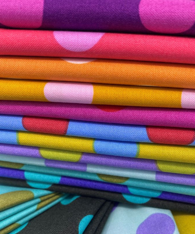TULA PINK - POM POMS - Fat Quarter Bundle - Artistic Quilts with Color