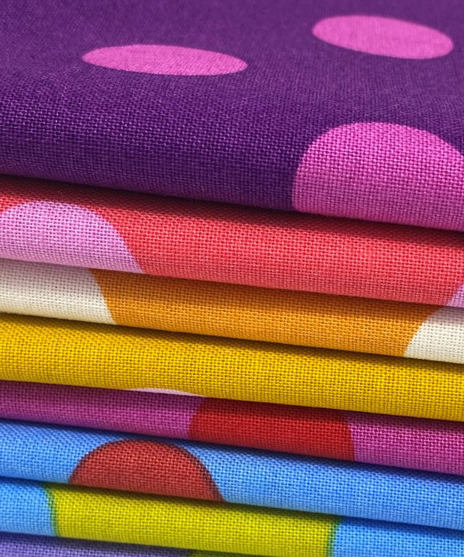 TULA PINK - POM POMS - Fat Quarter Bundle - Artistic Quilts with Color