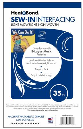 Heat N Bond Sew-In Light Midweight Non-Woven Interfacing