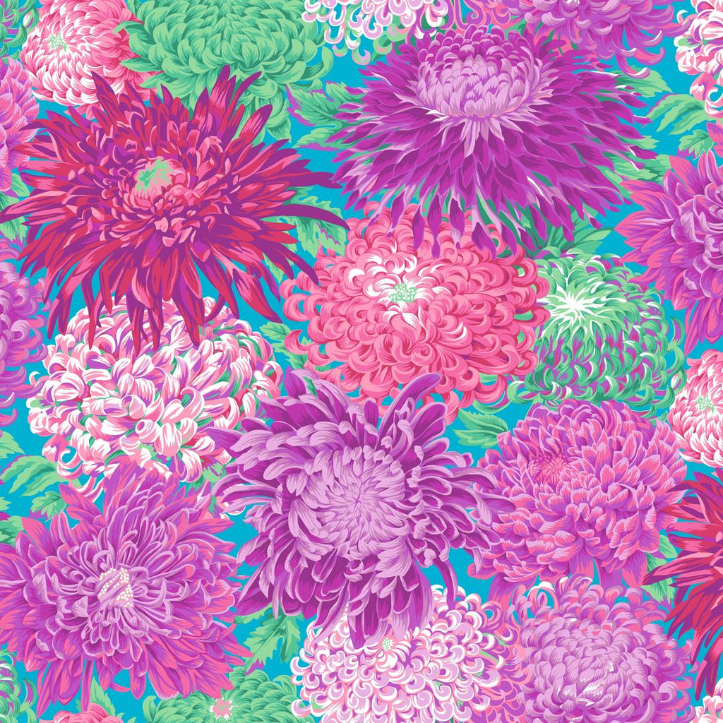 PHILIP JACOBS - 108" SATEEN QUITBACKS - Japanese Chrysanthemum, Magenta 