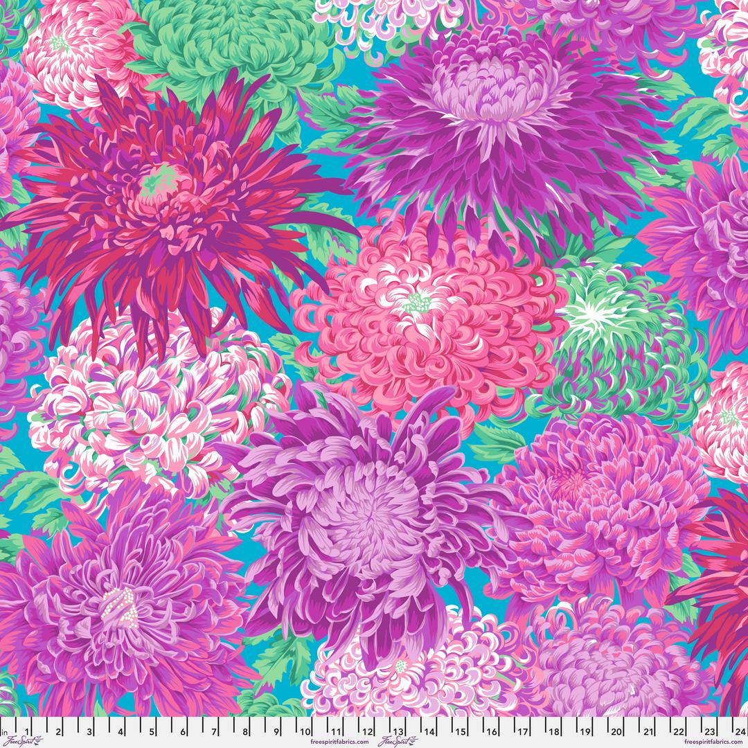 PHILIP JACOBS - 108" SATEEN QUITBACKS - Japanese Chrysanthemum, Magenta