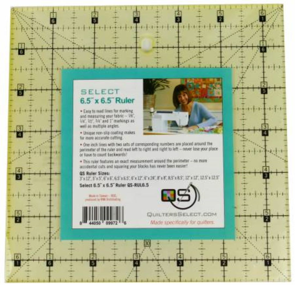 QUILTERS SELECT - Non-Slip Ruler 6-1/2in x 6-1/2in - Artistic Quilts with Color