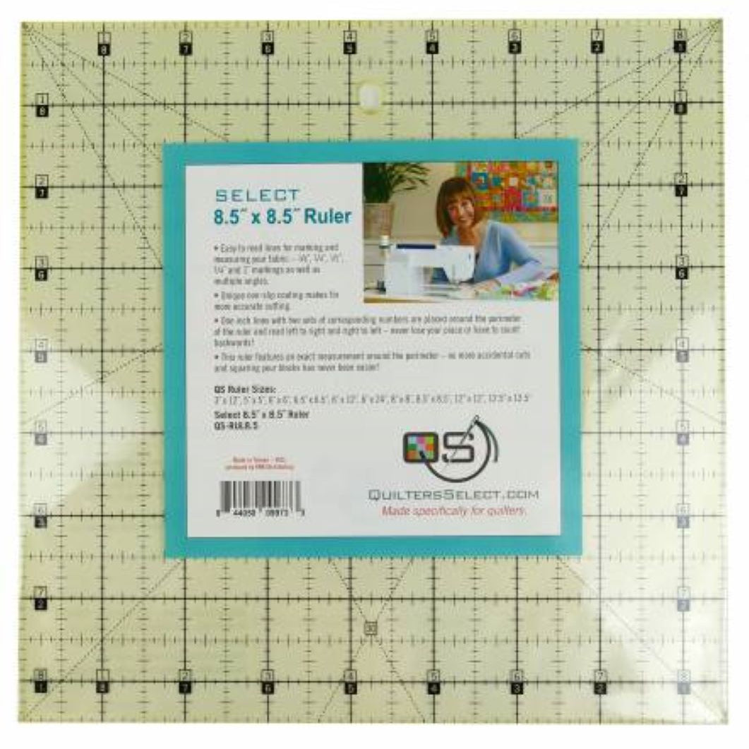 QUILTERS SELECT - Non-Slip Ruler 8.5" X 8.5" - Artistic Quilts with Color