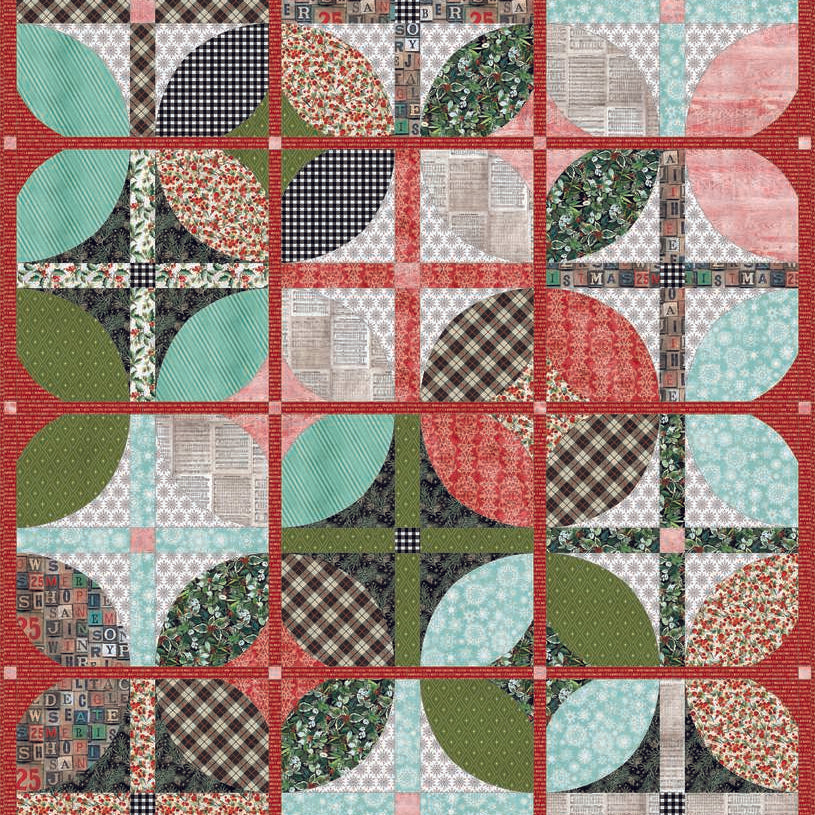 Tim Holtz - CHRISTMASTIME - Courtyard Quilt kit - Artistic Quilts with Color
