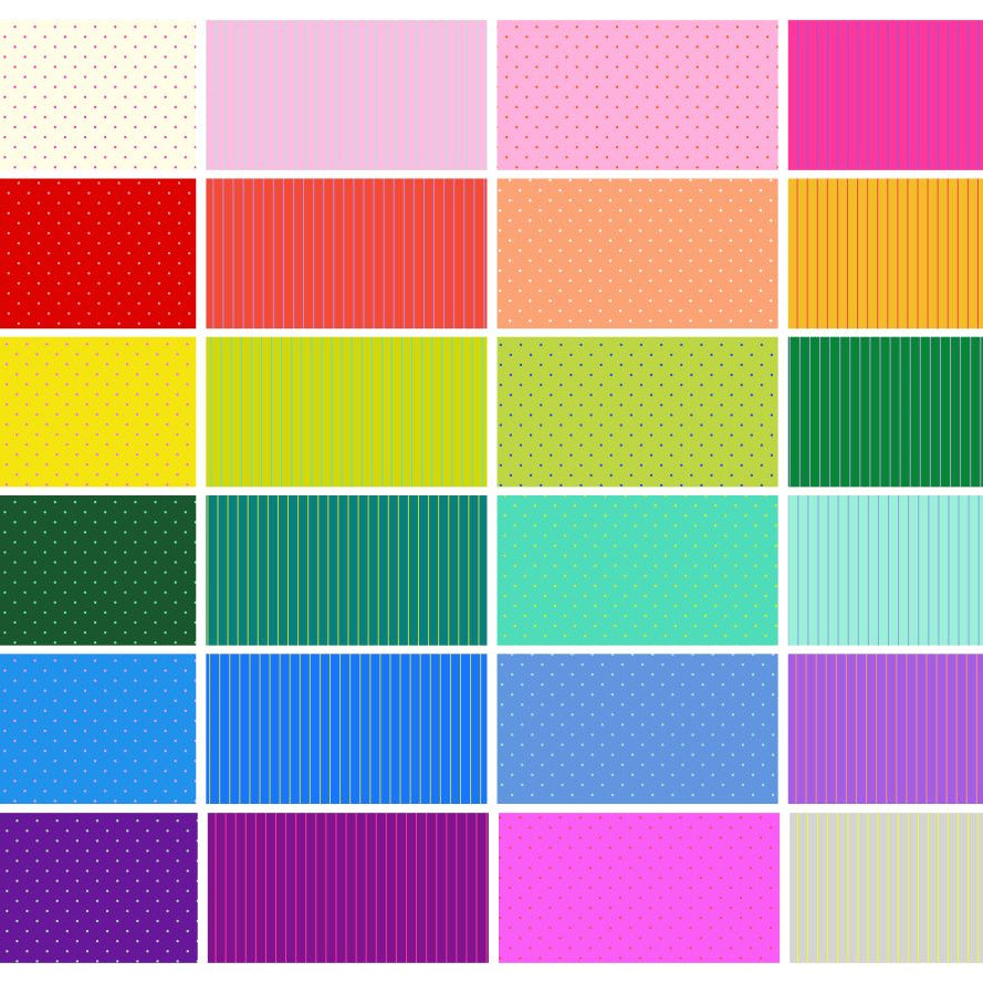 TULA PINK - TINY TRUE COLORS - Fat Quarter Bundle - Artistic Quilts with Color