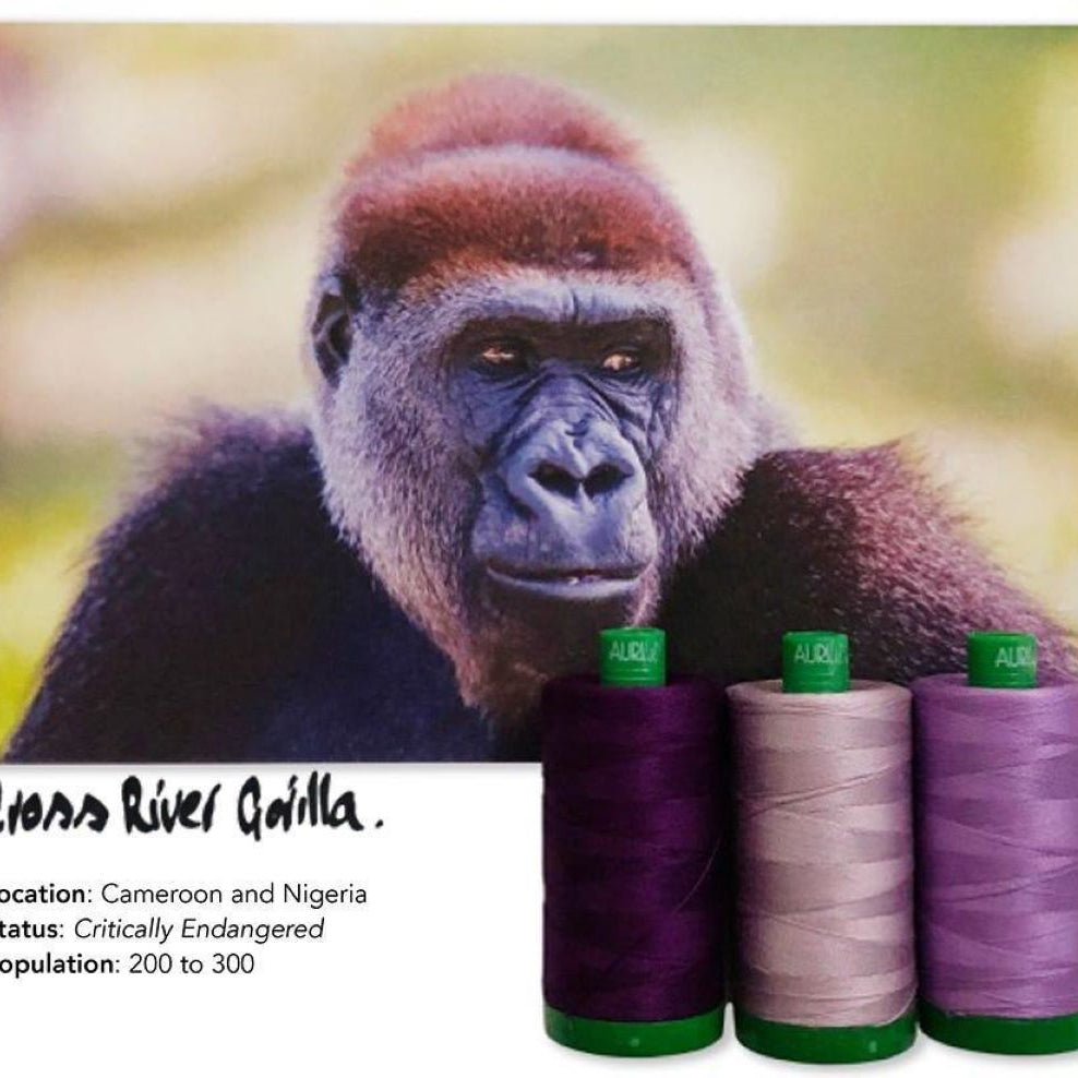 AURIFIL - Thread Color Builder 2021: October - Cross River Gorilla - Artistic Quilts with Color
