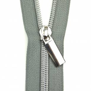 #5 ZIPPERS BY THE YARD GREY TAPE NICKEL TEETH