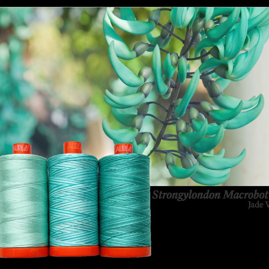 AURIFIL - Thread Color Builder 2022: AUGUST Strongylondon Macrobotrys - Jade Vine - Artistic Quilts with Color