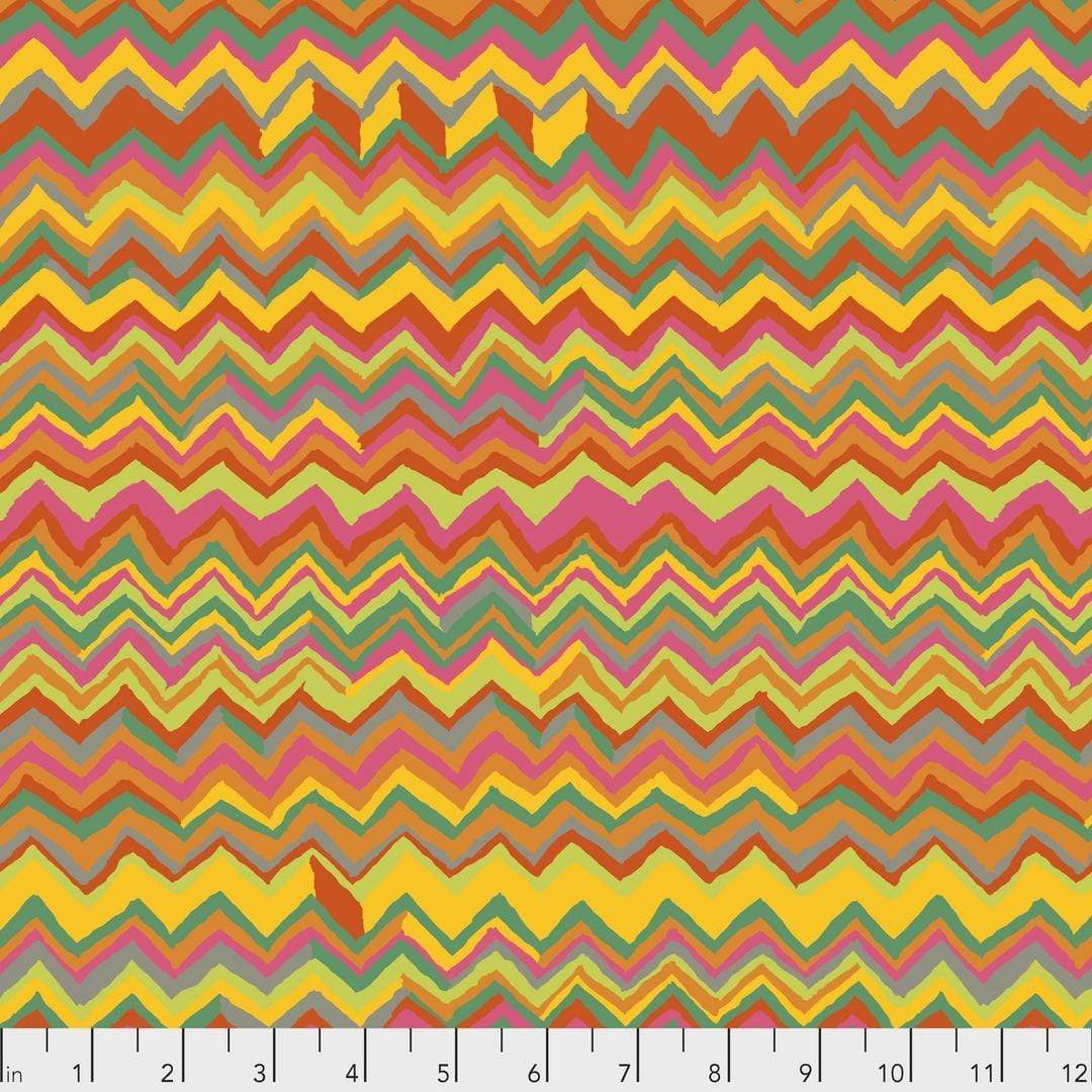 Artistic Quilts with Color Fabric Brandon Mably for the Kaffe Fassett Collective Zig Zag - Bright SKU# PWBM043.BRIGH SHIPPING JUNE 2021