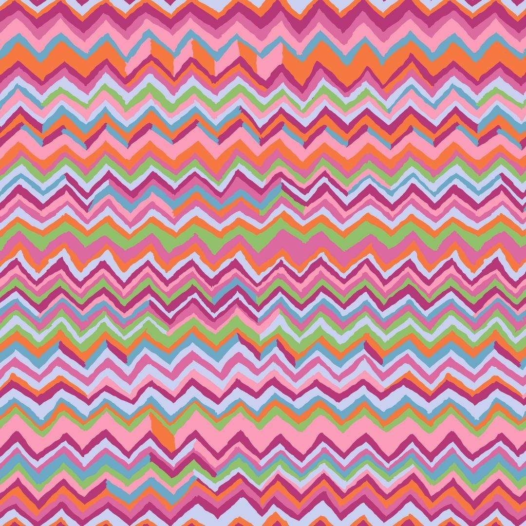 Artistic Quilts with Color Fabric Brandon Mably for the Kaffe Fassett Collective Zig Zag - Pink SKU# PWBM043.PINKX SHIPPING JUNE 2021