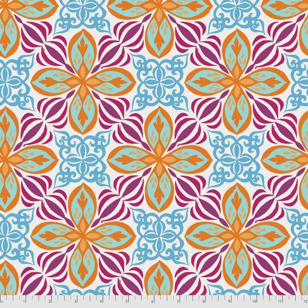 Artistic Quilts with Color Fabric Enchanted by Valori Wells - TILE SKU# PWVW027.POMEGRANATE SHIPPING MAY 2021