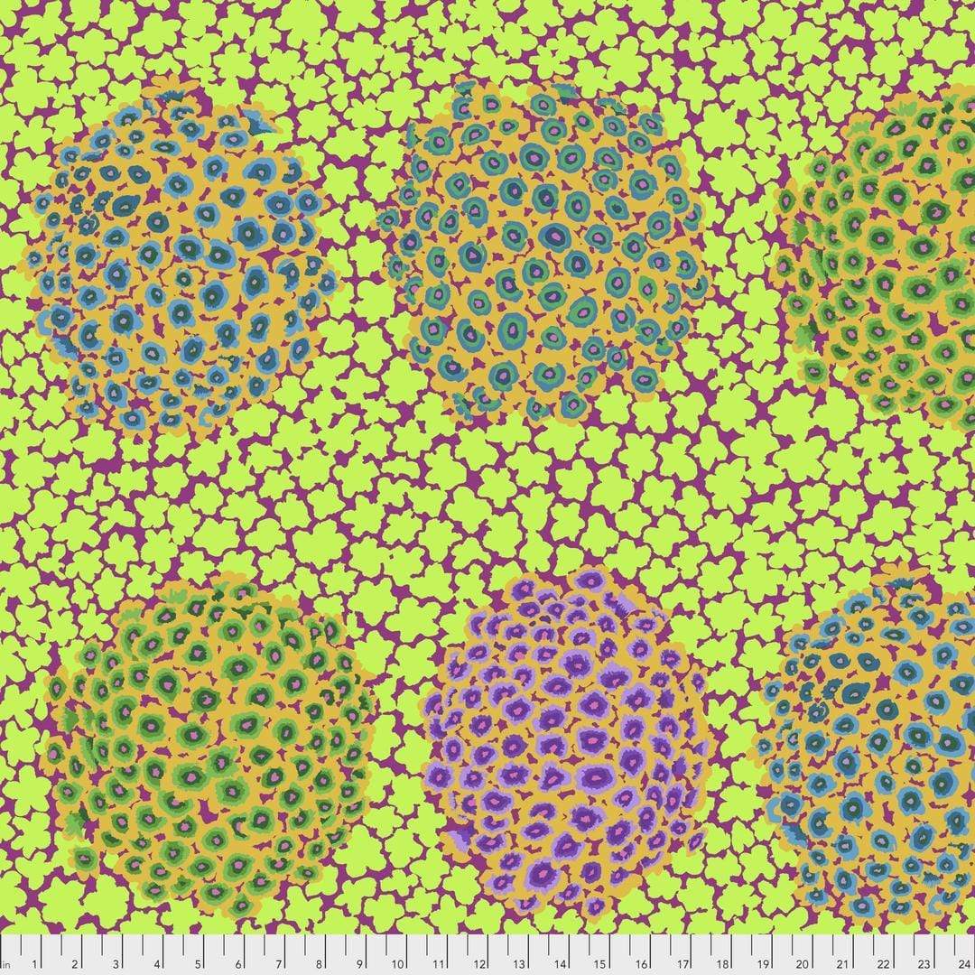 Artistic Quilts with Color Fabric Kaffe Fassett February 2021 Hydrangea - Green SKU# PWGP180.GREEN