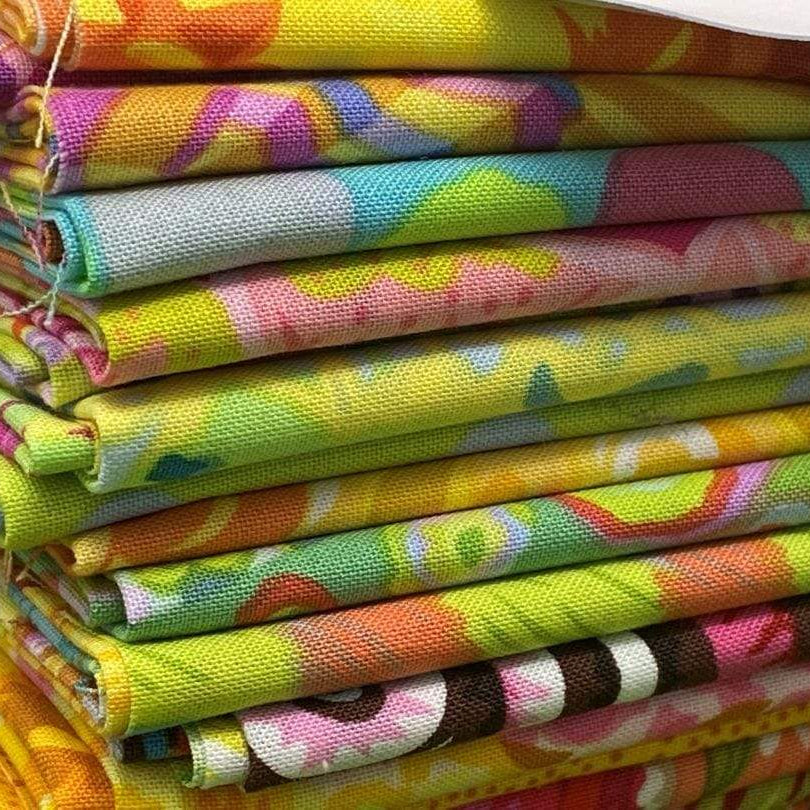 Artistic Quilts with Color Fabric Kaffe Fassett - Yellow Colorway - IH Fat Quarter Bundle
